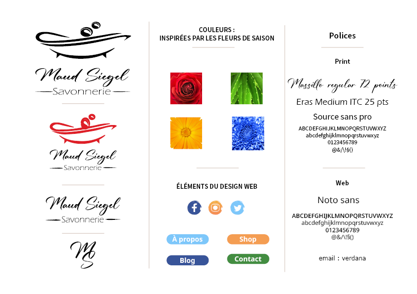 Charte graphique Maud Siegel